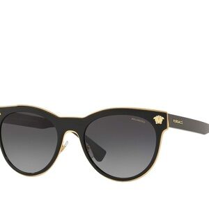 Versace Women's Sunglasses in Black with Gold Trim